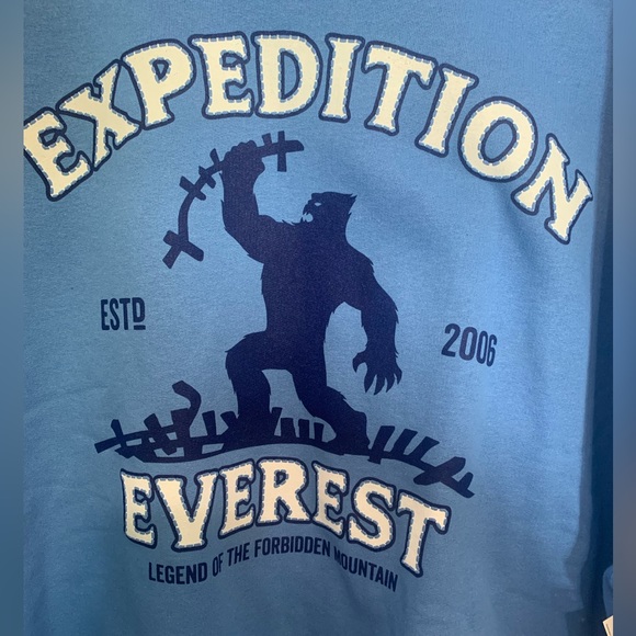 NWT. Disney Expedition Everest 2XL blue sweatshirt. Celebrating the yeti - Picture 2 of 8